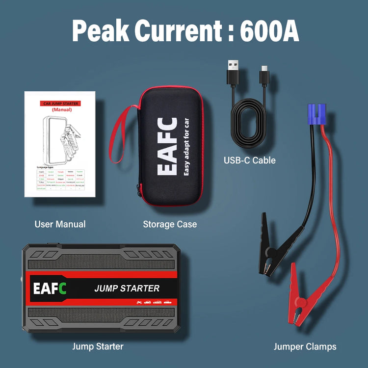 Power Bank 2000A/600A 12V Car Battery Jump Starter Portable Charger Petrol Diesel Auto Starting Device Booster Emergency Starter