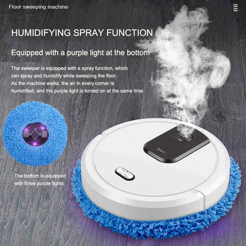 NEW Smart Sweeping and Mop Robot Vacuum Cleaner Dry and Wet Mopping Rechargeable Robot Home Appliance with Humidifying Spray