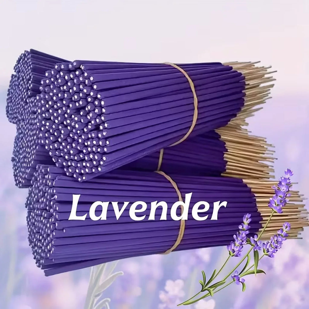 Available in 57/129/299 Pieces, Lavender Premium Incense Sticks, 8.66 Inches - 30~40 Minutes Burning Time, Light Fragrance, Suitable for Home, Kitchen and Restaurant Decoration, Suitable for Home Office Odor Removal, Long-Las
