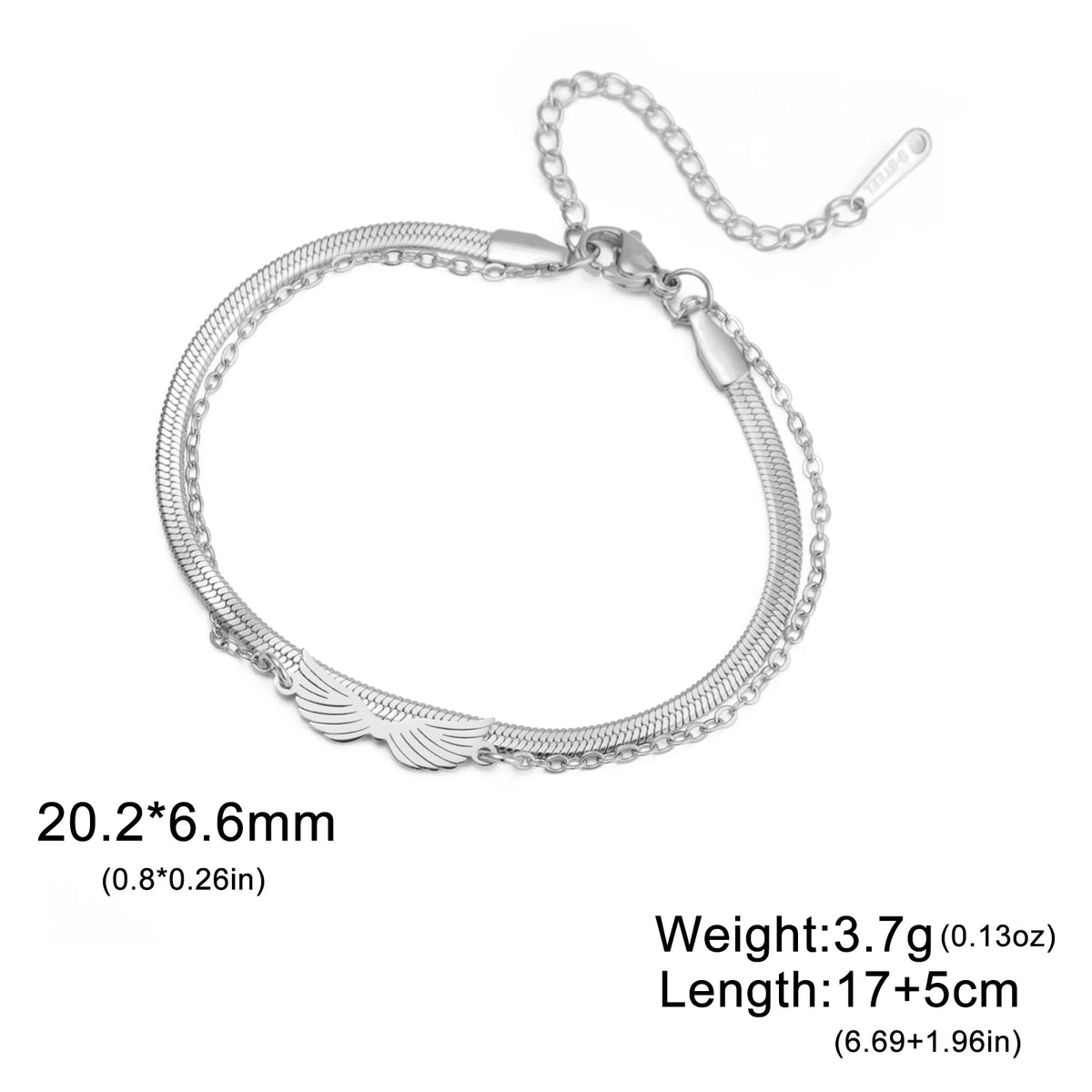 Lucktune Angel Wing Pendant Bracelet for Women Stainless Steel Beads Chain Bracelet Fashion Kpop 2025 New Jewelry Wedding Gift