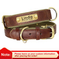 Customized PU Leather Nameplate Dog Collar Soft Padded Dogs Collars Free Engraving Name for Small Medium Large Dogs Adjustable