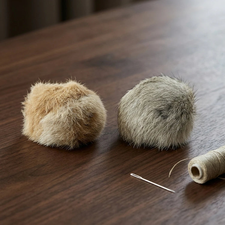 C 1/2/3/6Pcs 8cm Rabbit Fur Ball Cat Toy With Catnip Interactive Chasing Plush Toy Balls Pet Cat Accessories Supplies