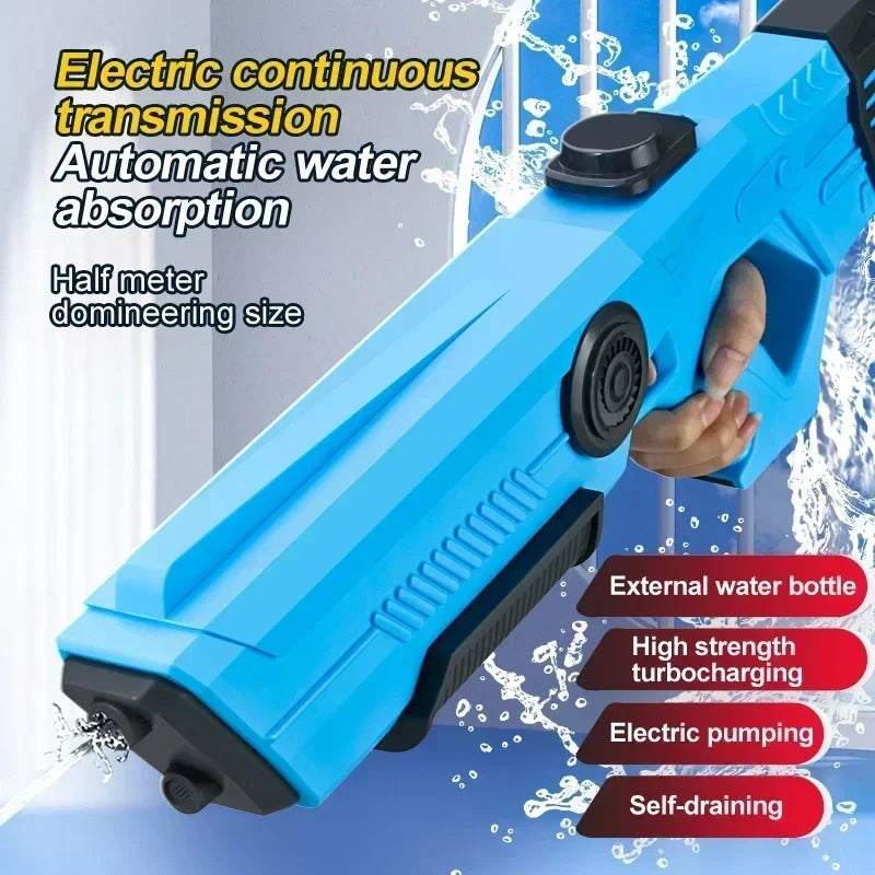 Electric Automatic Water Storage Gun Toys Portable Children Summer Beach Outdoor Fight Fantasy Spray Gun Toys Boy Kid Adult Game