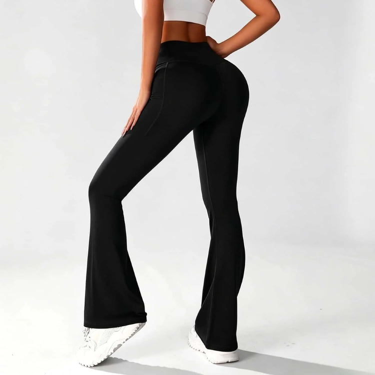 Women High Waist Flare Yoga Pants with Pockets Soft Stretchy Workout Leggings, Casual Athletic Bootcut Pants for Gym Daily Wear