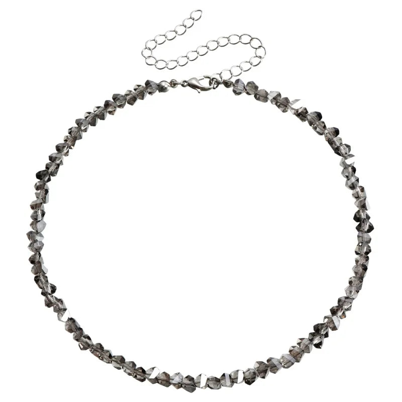 Transparent Crystal Irregular Beaded Choker Necklace for Women Korean Collarbone Clavicle Chain on the Neck Collar Jewelry