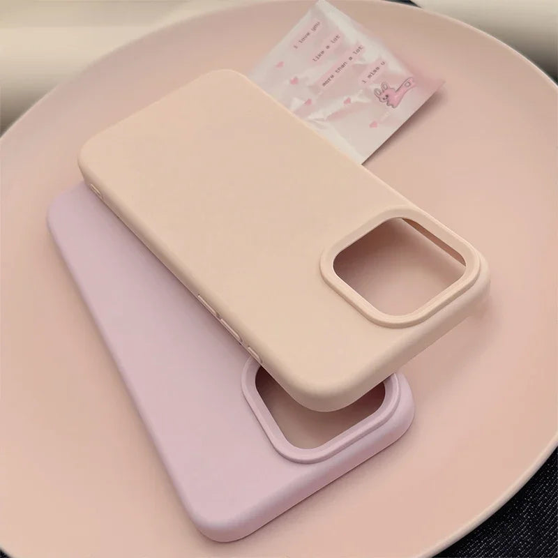 Dopamine-Inspired Silicone Solid Color Simple Fashion Phone Case for iPhone 18 17 Pro 16 Plus 16 18 Pro Max 15 14 13 12 11 Cover