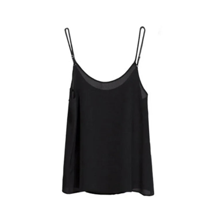 Women's 100% Mulberry Silk Camisole, Suitable for Wearing Outside or as an Inner Layer, with Adjustable Shoulder Straps