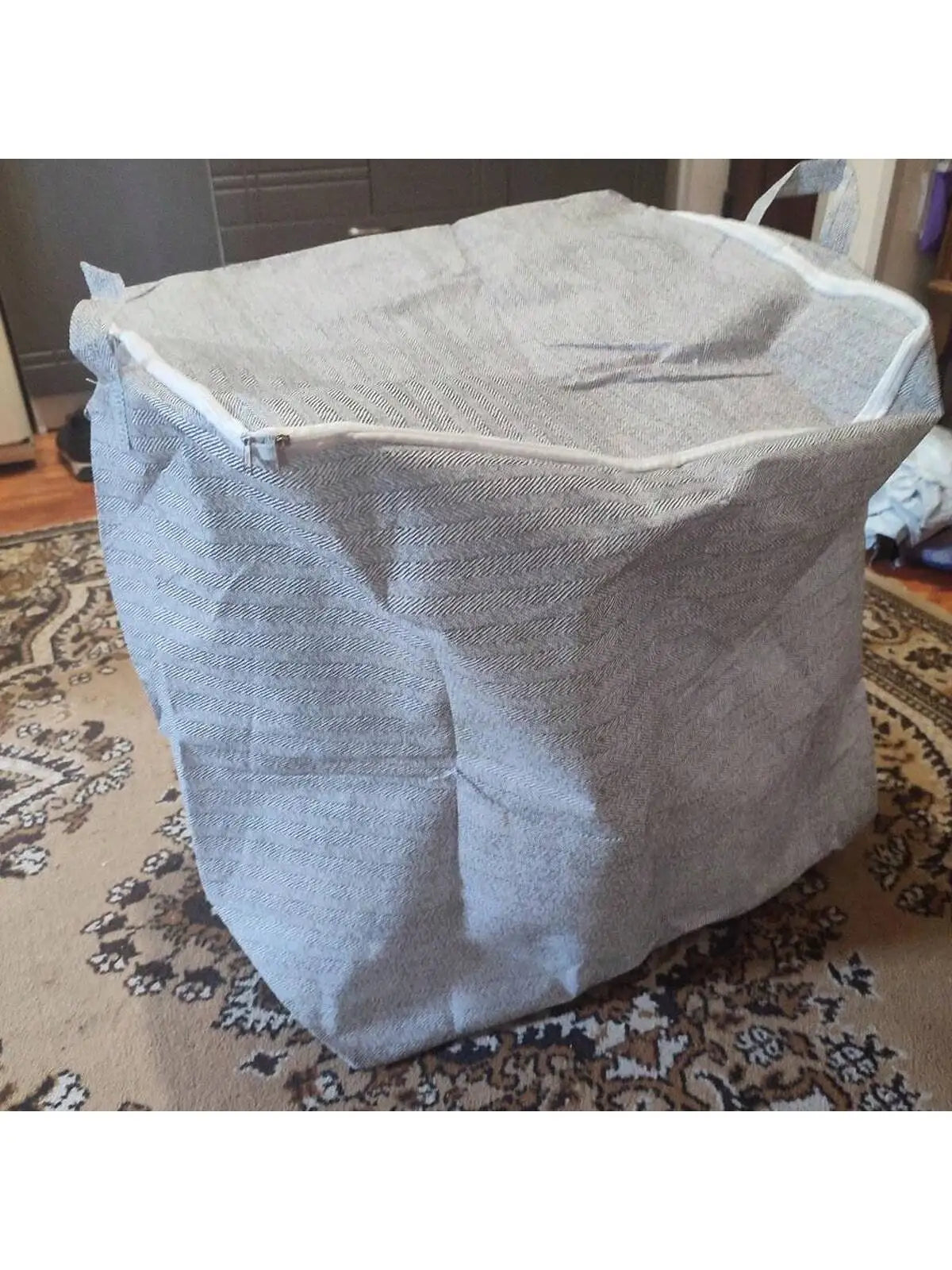 Durable Extra Large Zippered Folding Storage Bag - Washable Organization for Clothes Quilts Toys Etc Suitable for Home And Car