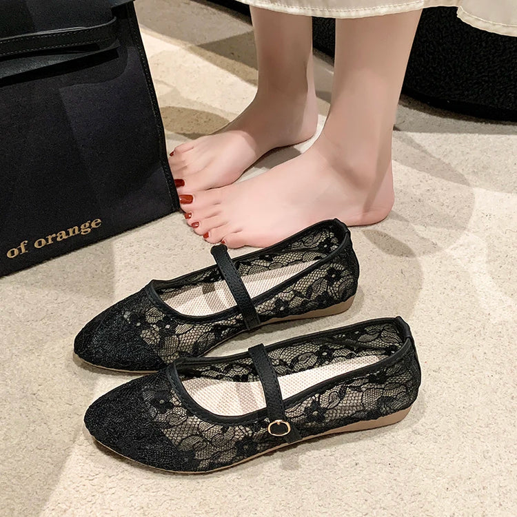 2026 New Women Flats Shoes Summer Ballet Flats Fashion Bow Women Shoes Slip on Sweet Hollow Flat Shoes Female Zapatos De Mujer