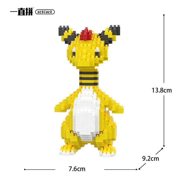 Pokemon Building Blocks Small Cartoon Mini Block Pikachu Charizard Eevee Mewtwo Anime Assemble Action Model Dolls Boys Toys