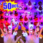 Halloween Luminous Rings Women Men Creative Cute Random Color Ring Pumpkin Ghost Spider Flash Finger Rings Fashion Accessories