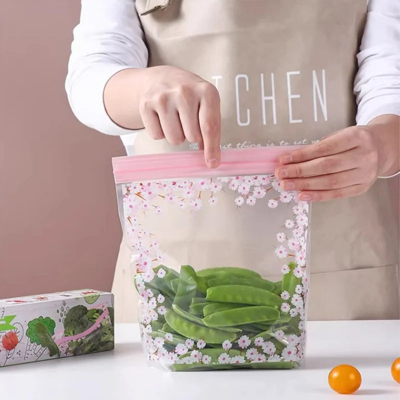 15/25/30 Pcs Reusable Storage Bags Refrigerators Sealed Cling Bag Freezer Bags,  Leakproof Plastic for Sandwich Snack Lunch Food