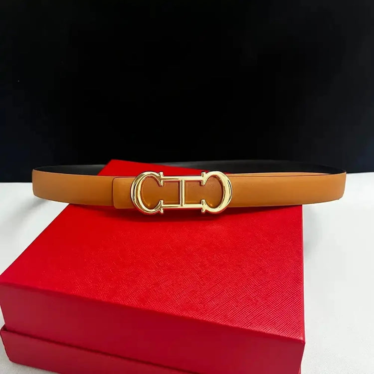 New Thin 2.5cm Women Belt Designer ladies Reversible Leather Belts for women Female Belt for Jeans women dress belts