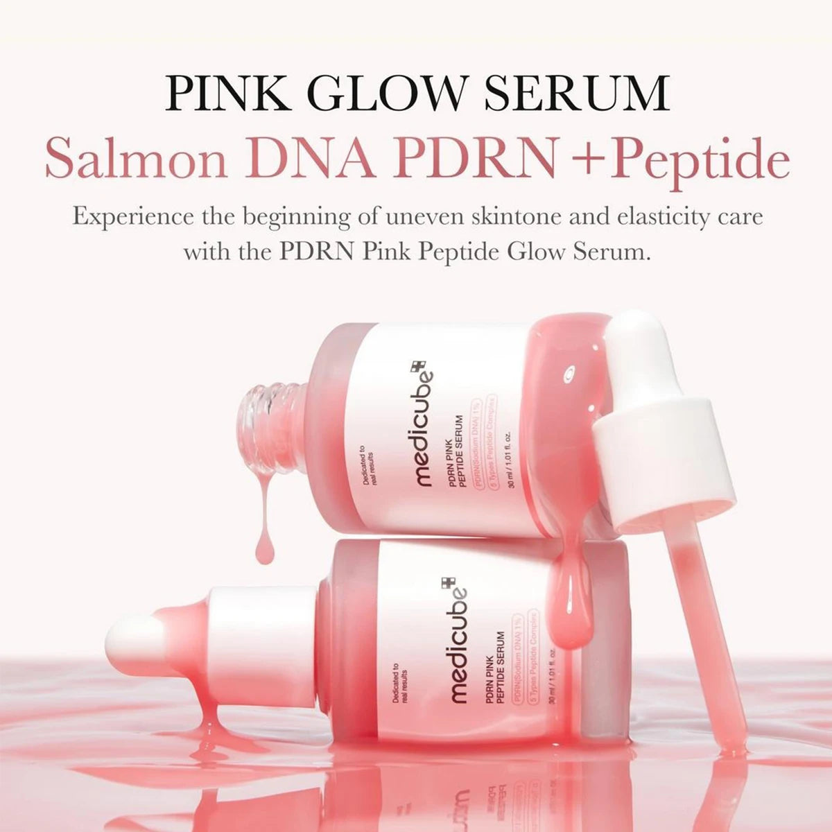 Medicube Salmon DNA PDRN Pink Peptide Serum,Serum Texture,Complex Repair Ingredients,Lifting & Firming,K-Beauty,Korean Makeup