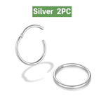 2/6PCS Seamless 316L Stainless Steel Nose Ring for Men Gold Color Hoop Earrings for Women Septum Helix Tragus Piercing Jewelry