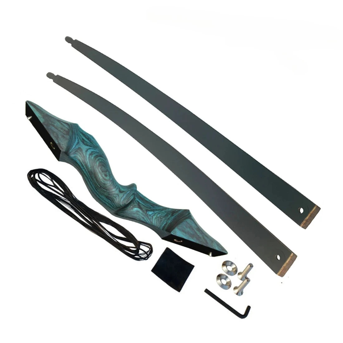 20-60lbs 60inch Archery Blue Recurve Bow Longbow Takedown Bow Limb Right Left Hand Longbow for Hunting Shooting