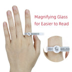 US/UK/EU/HK Size Ring Ruler Ring Measuring Tape Ring Measuring Tool Annular Coil Finger Size Filter with Magnifying Glass
