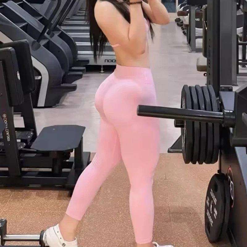 DFXEN Logo Women High Waisted Seamless Yoga Leggings Tummy Control Scrunch Butt Gym Fitness Workout Running Sports Pants