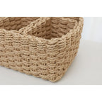 1/3pcs Handmade Straw Woven Soft Round Paper Rope Storage Basket for Organizing Decorative Storage Bins Office Storage Box
