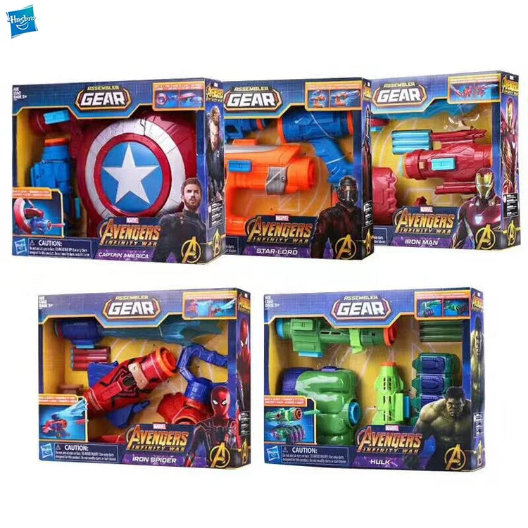 Hasbro Marvel AVENGERS3 Iron Man Spider-Man Captain America NERF Assembler Gear Dart Gun Infinity War End Game Launcher Toy