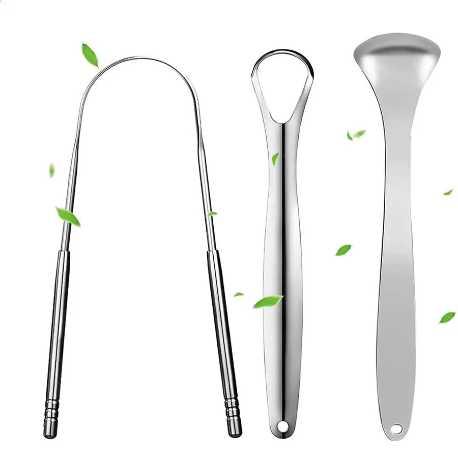 1pc/2pcs/3pcs/4pcs Metal Tongue Scraper Cleaner for Adults & Kids, Portable Stainless Steel Tongue Scrapers Brushes for Removing