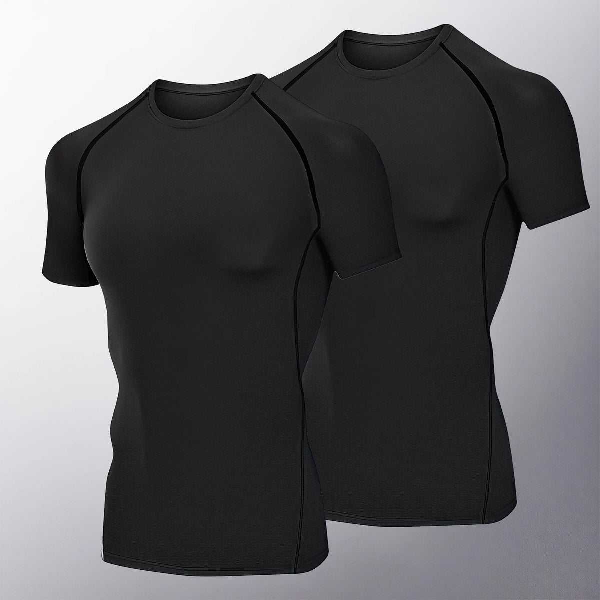 1/2/5 Pack Men's Compression Shirt Short Sleeve Quick Dry Breathable Athletic Base Layer with Stretch Fabric for Gym Running