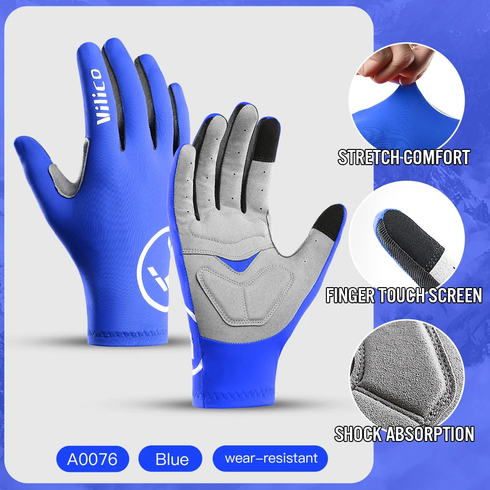 Touch screen long all finger gel sports bicycle gloves MTB road bike riding racing men's and women's bicycle gloves