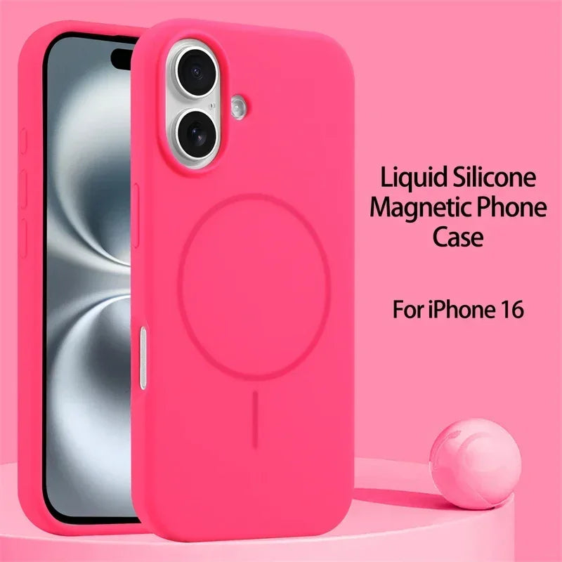 Original Liquid Silicone For Magsafe Case For iPhone 18 Pro 17 16 15 14 13 12 11 Pro Max Magnetic Wireless Charging Soft Cover