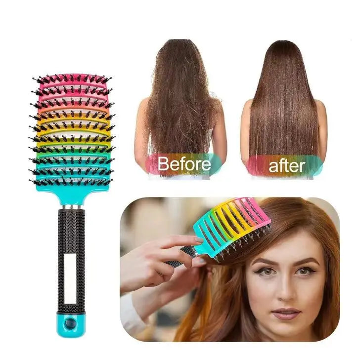 Multi color scalp massage comb, professional wet hair and curly hair styling tool