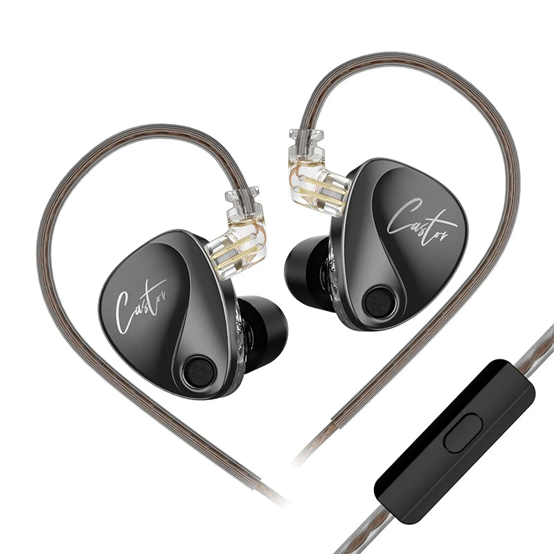 KZ Castor in Ear HiFi Earphone 2DD Dynamic High-end Tunable Earphones Monitor Headphone Cancelling Earbuds Bass Headsets PR2 ZAR