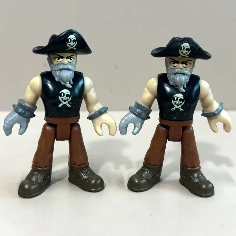 Set Imag-inext Pirate Adventures Shark Pirate Captain Hook Deckmate Ghost Blackbeards Figures 2.8'' Models Cake Topper Kid Toy