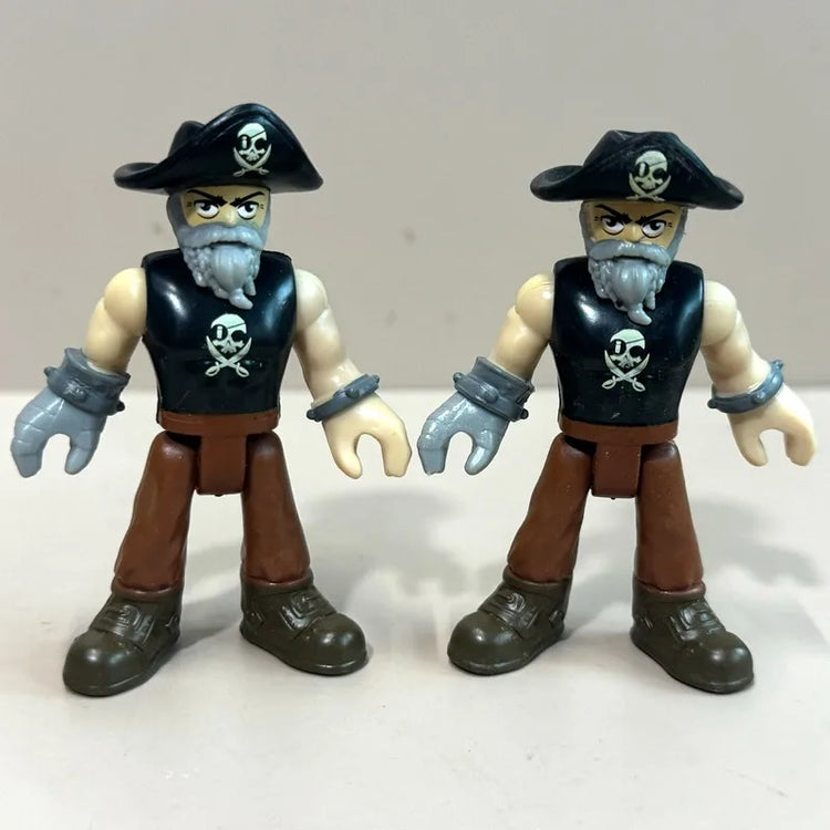 Set Imag-inext Pirate Adventures Shark Pirate Captain Hook Deckmate Ghost Blackbeards Figures 2.8'' Models Cake Topper Kid Toy