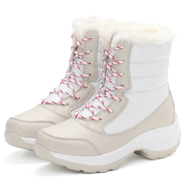 Snow Boots Women Platform Boots Non-slip Women Winter Shoes Fur Warm Ankle Boots for Women Wedges Waterproof Thigh High Boots