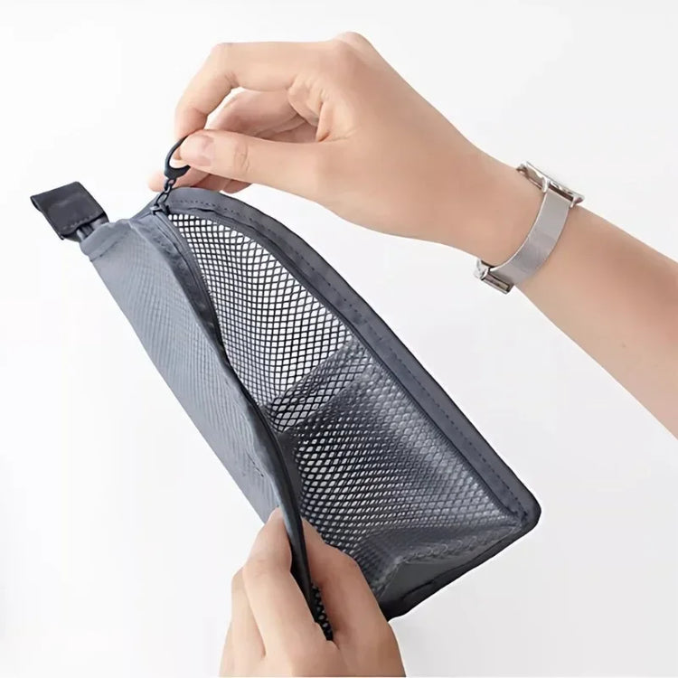 Standing Mesh Toiletry Bag Portable EVA Waterproof Travel Foldable Toothbrush Cosmetic Organizer Women Bathroom Storage Pouch
