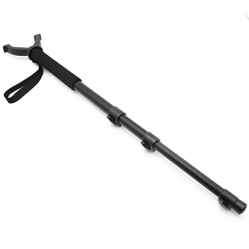 Aluminum Alloy Hunting Stand Adjustable Height Monopod Portable Shooting Stick Hunting Accessories w/ Anti-lost Wristband