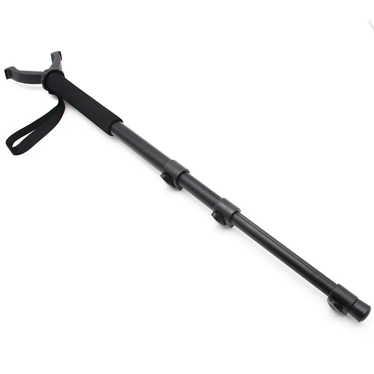 Aluminum Alloy Hunting Stand Adjustable Height Monopod Portable Shooting Stick Hunting Accessories w/ Anti-lost Wristband