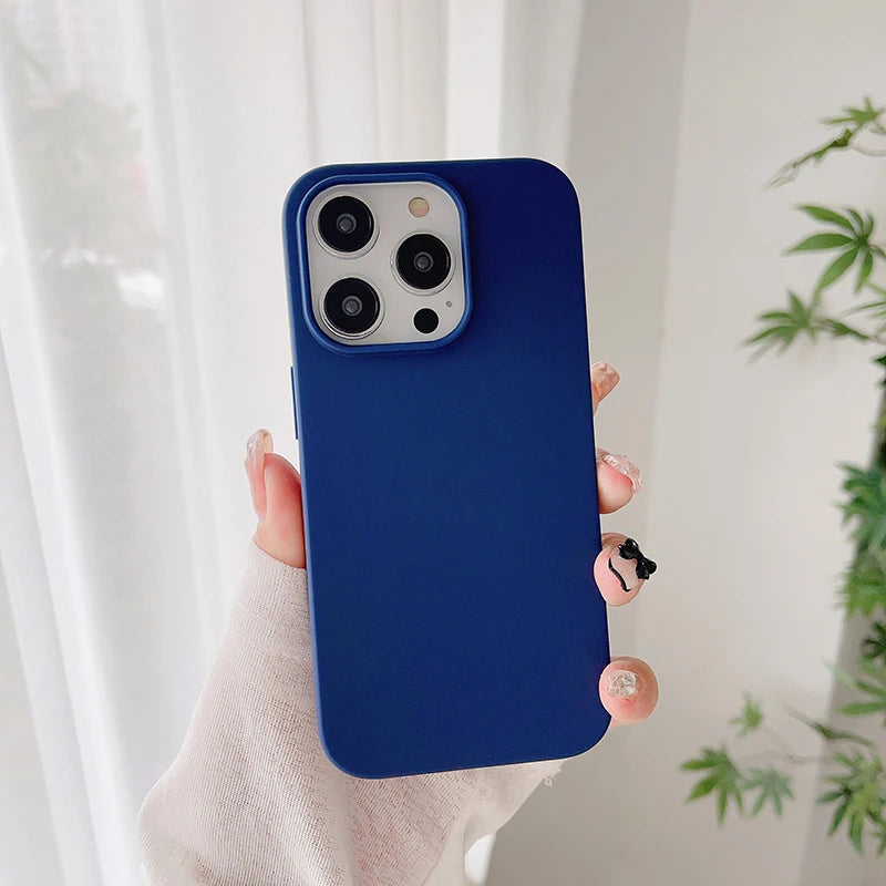 Luxury Candy Color Silicone Soft Case For iPhone 16 15 14 13 12 Pro Max Plus Mini 16+ Matte Ultra Thin Cover Frosted Shell Slim