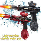 New High-Speed Electric Water Gun with Light And Flame Effect Powerful Outdoor Beach And Swimming Pool Shooting Game Toy