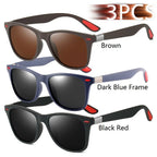 1-2-3PCS Fashion Vintage Square Unisex Driving Fishing Sunglasses Men Women Luxury Brand Designer Sun Glasses Anti-Glare Eyewear