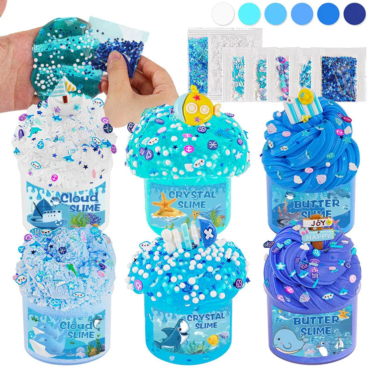 70ml DIY children's stress relief soothing toy crystal slime handmade ice cream cup girl material pack slime making dessert