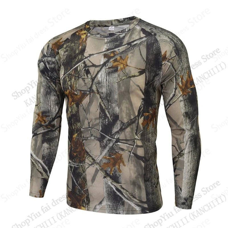Mens Real Tree Fishing Hunting Tactics Camouflage 3d Print T-shirt Men Women Fashion Outdoor Sports Camo Tops Tees Mens Clothing