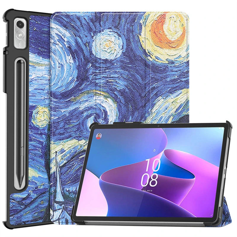 For Lenovo tab P12 12.7 2023 Case Magnetic Tri-Folding PU Leather Stand Tablet Cover for Xiaoxin Pad Pro 12.7 12 7 inch TB371FC