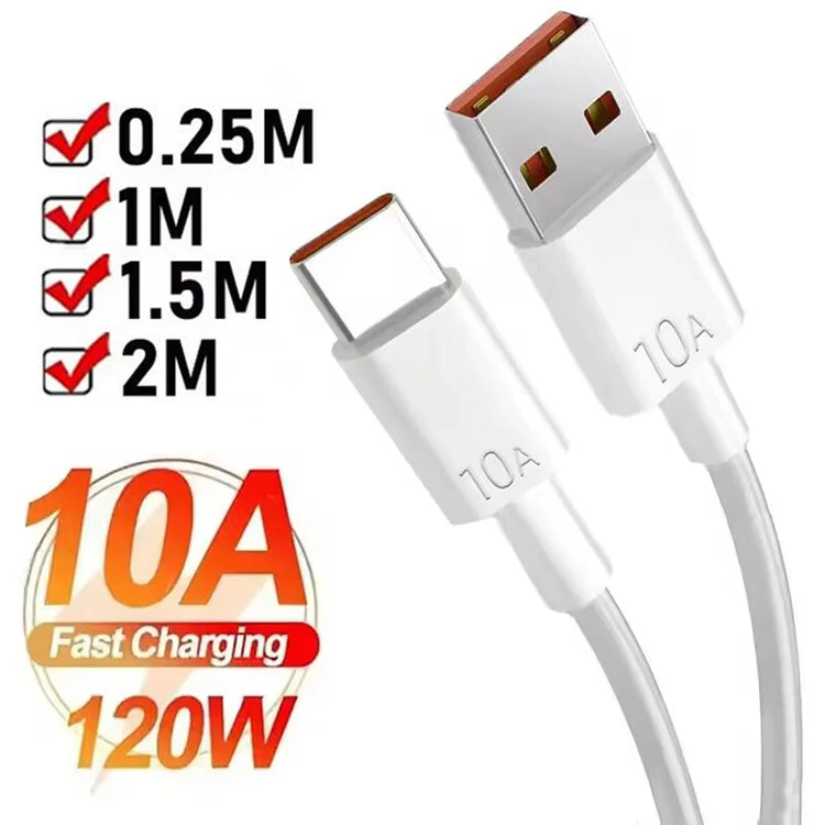 10A Type C Cable 120W Super Fast Charging Phone Charger Data Cord For iPhone 16 Samsung Xiaomi Huawei USB C Quick Charge Cable