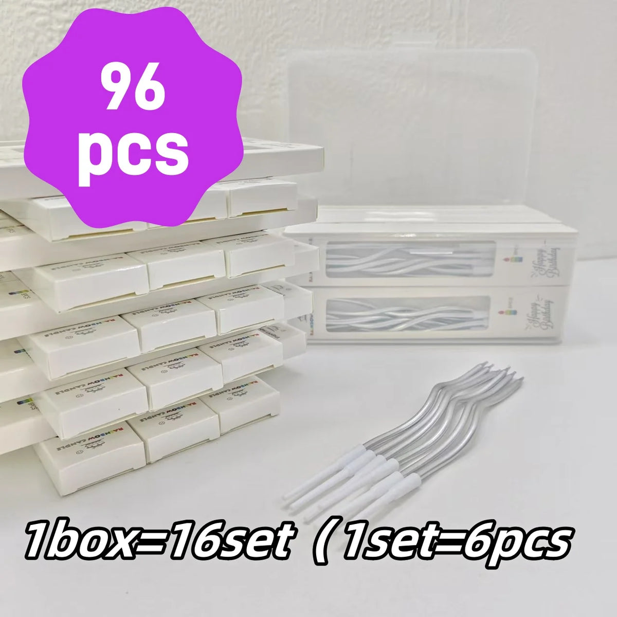 12/48pcs/1case Birthday Candles Spiral Cake Candles Long Thin Cake Candles For Wedding Party And Cake Decoration