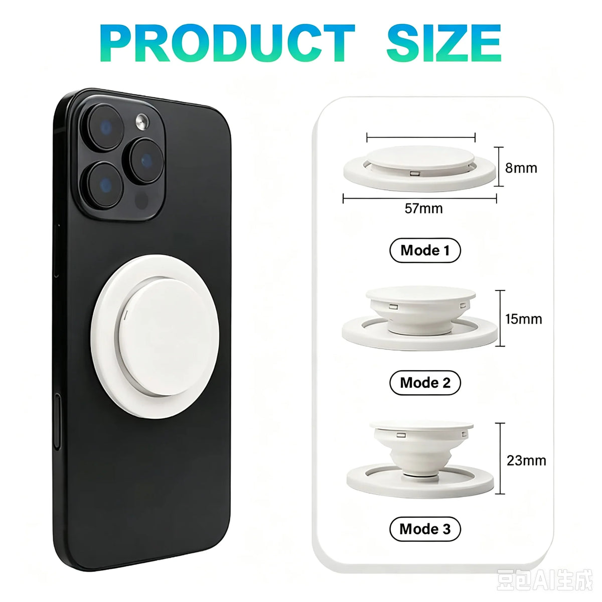 `Magsafe Magnetic Phone Grip, Removable Phone Back Hand Holder Compatible with iPhone Samsung Smartphones`