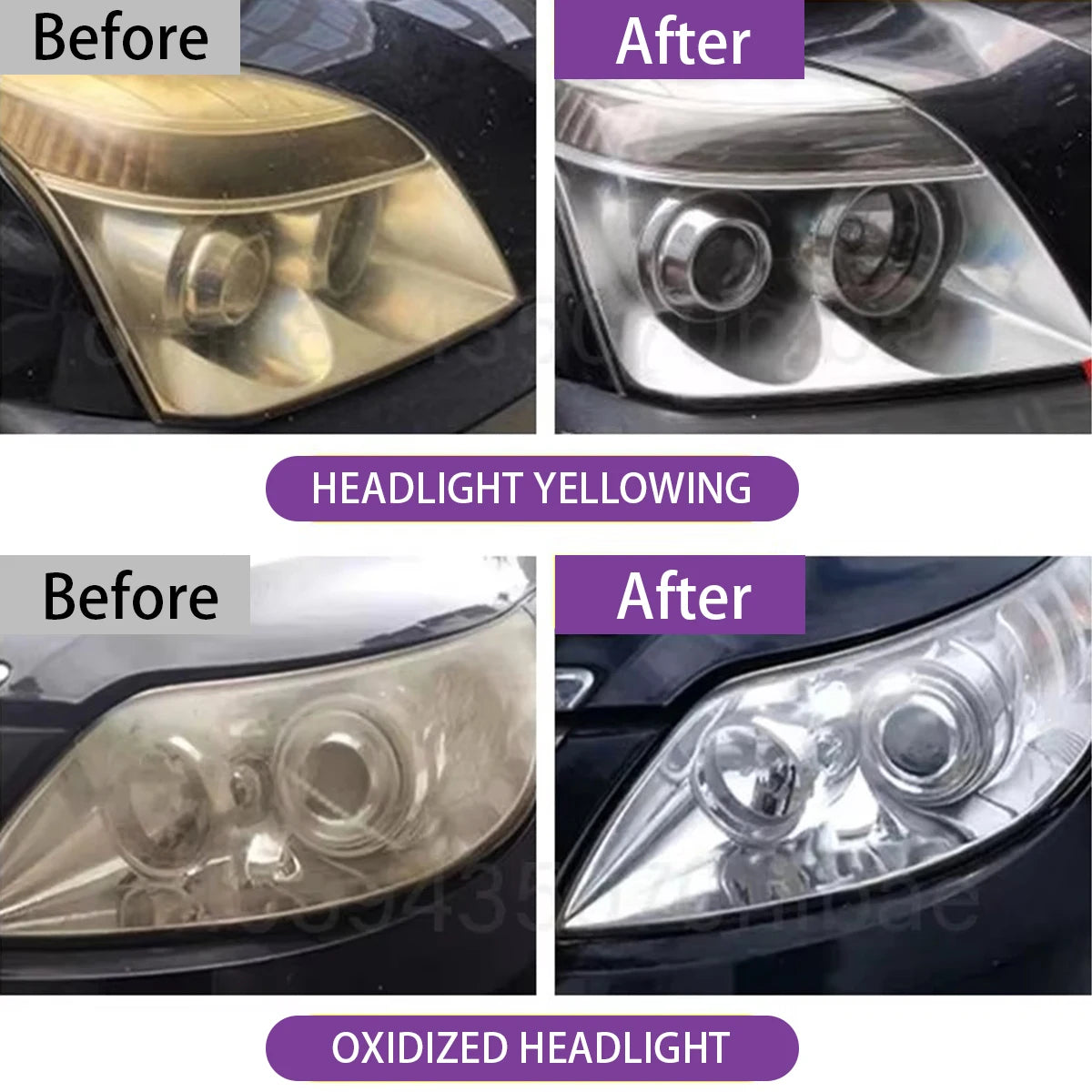 Car Headlight Restoration Polishing Kits Headlamp Repair Cleaning Paste Remove Oxidation Headlight Polish Liquid