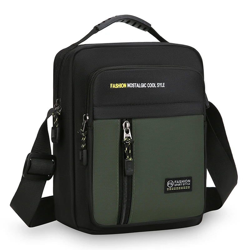 Men Crossbody Bag Single Shoulder Bags Big Capacity Storage Bag Fashion Multi-Pockets Business Crossbody Bags