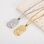 Square Pendants Delicate Stainless Steel Chain Pendant Necklace For Women Necklace