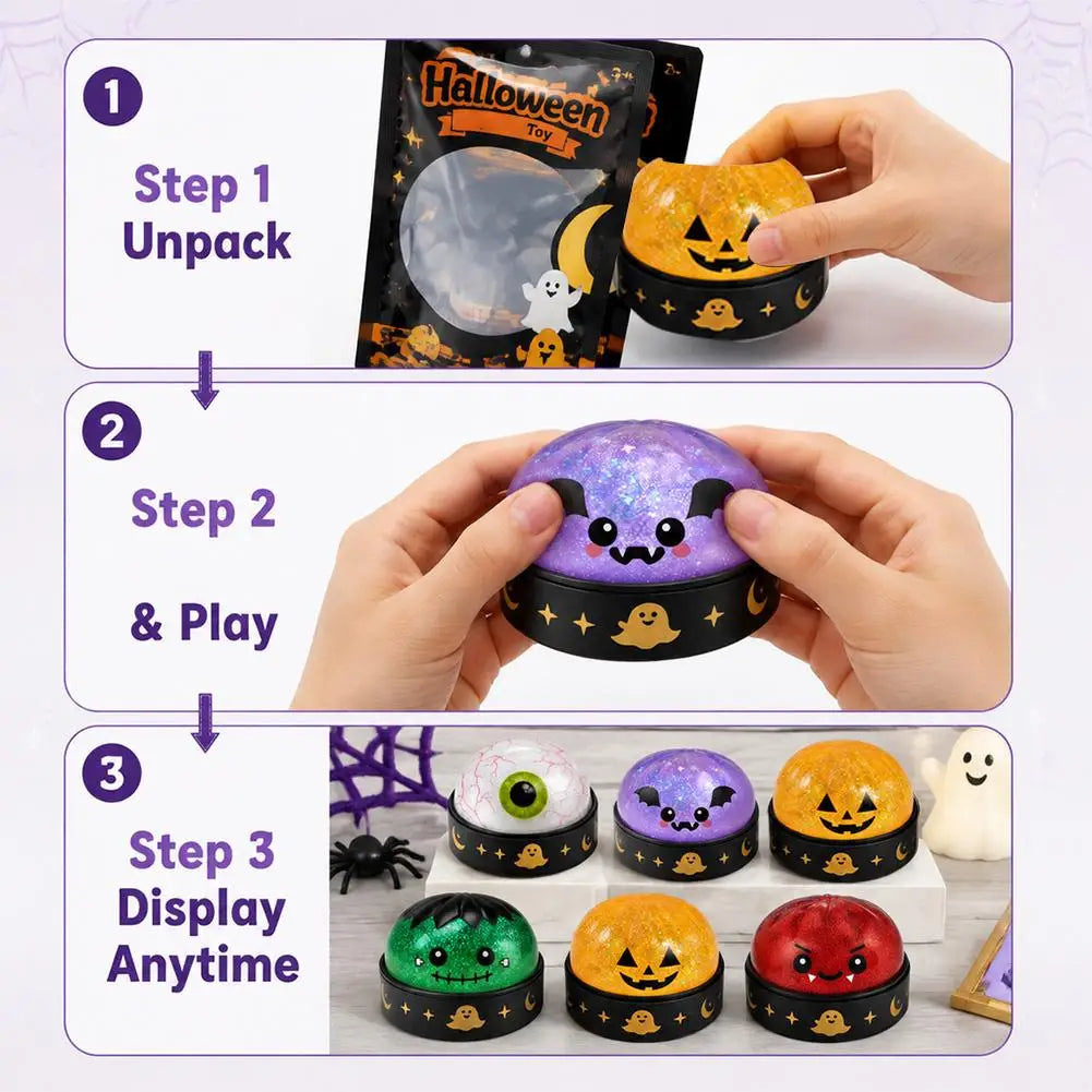Halloween Dumpling Squeeze Squishy Toy Cute Slow Rising Squeezing Release Toy Grip Stress Relief Gift Soft Kawaii Fidget Toy