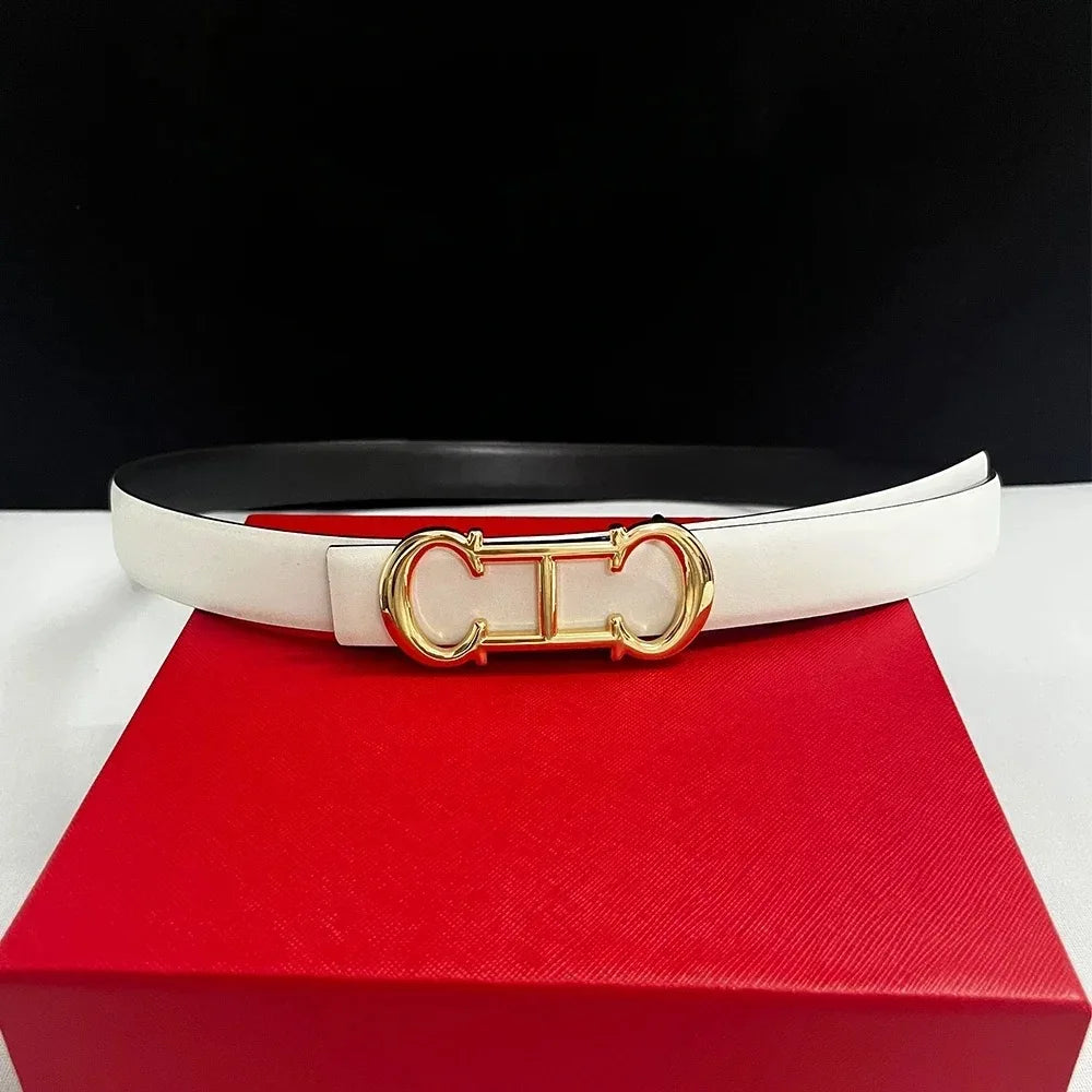 New Thin 2.5cm Women Belt Designer ladies Reversible Leather Belts for women Female Belt for Jeans women dress belts